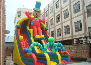 Ekscytujące Clown Trwałe PVC komercyjne Ogromne nadmuchiwane wypożyczalnia slajdów