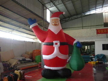 Nadmuchiwane produkty reklamowe z plandeki PCV, nadmuchiwany Święty Mikołaj do dekoracji świątecznych w centrum handlowym