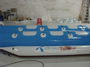 Niebieskie dmuchane zabawki łódź / 6 osób PVC nadmuchiwane sporty wodne Banana Boat