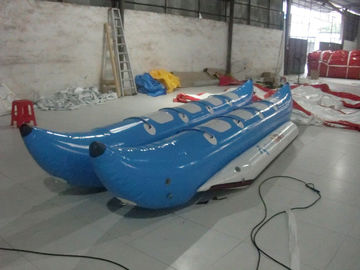 Niebieskie dmuchane zabawki łódź / 6 osób PVC nadmuchiwane sporty wodne Banana Boat