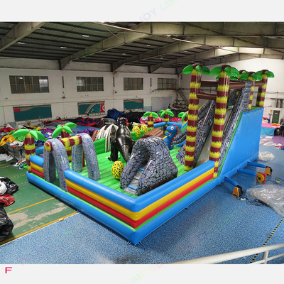 EN71 Inflatable Fun City 12x8m Jurassic Dinosaurs Theme Nadmuchiwany zamek