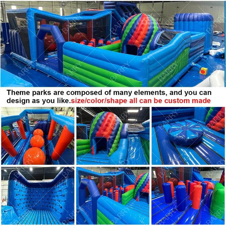 Zabawny szalony jazdę Park rozrywki Gry zwierzęce Bg Wydręczyciel Tor przeszkód Sliding Puffable Park rozrywki 3