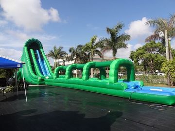 36 Feet Tall Hulk Dmuchane zjeżdżalnie wodne Green Long Crazy Wet Slide With Pool