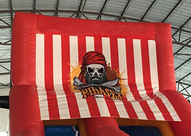 Red Inflatable Pirate Boat / Inflatable Pirate Ship Zabawa Miasto Nadmuchiwane Plac Zabaw