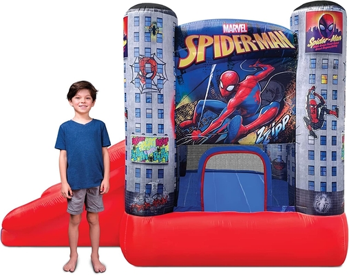 0.55mm PVC Outdoor Bouncer Marvel Spider Man Kids Bounce House ze zjeżdżalnią