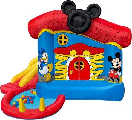 0.55mm pcv nadmuchiwany bramkarz Disney Mickey Mouse Funhouse Outdoor Bounce House ze zjeżdżalnią