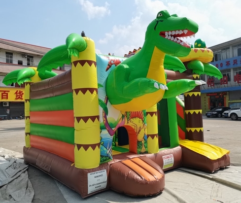 Niestandardowy nadmuchiwany dmuchany zamek ze zjeżdżalnią Dinozaury Theme Bounce House dla dzieci