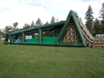 High 80ft Green Inflatable Sports Games Long Giant Inflatable Zip Line dla dorosłych