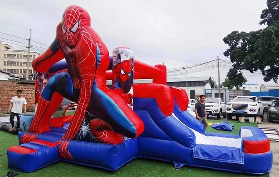Wewnętrzny / zewnętrzny Spiderman Odbiór dom z zjeżdżalnią dla dziecięcych imprez