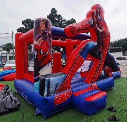 Wewnętrzny / zewnętrzny Spiderman Odbiór dom z zjeżdżalnią dla dziecięcych imprez
