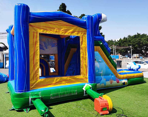 Specjalnie wykonane Dolphin Bounce House Z Slide Podwodny Świat Tematyka Skakanie Zamek Dla Dzieci