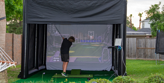 Szkolenie na zewnątrz naduchowy symulator golfowy namiot symulator golfowy klatki obudowy do ćwiczeń domowych z dostosowanym projektowaniem