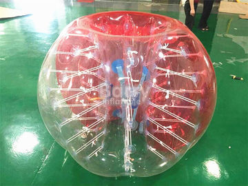 Czerwone przezroczyste zewnętrzne dmuchane zabawki dla dorosłych / ludzkiej Bubble Bubble Ball