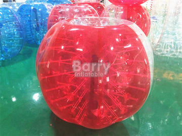 Czerwone przezroczyste zewnętrzne dmuchane zabawki dla dorosłych / ludzkiej Bubble Bubble Ball