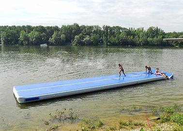 Długo niebieska gładka guma Air Tight Yoga Mat, Pływający nadmuchiwany tor powietrzny dla wody