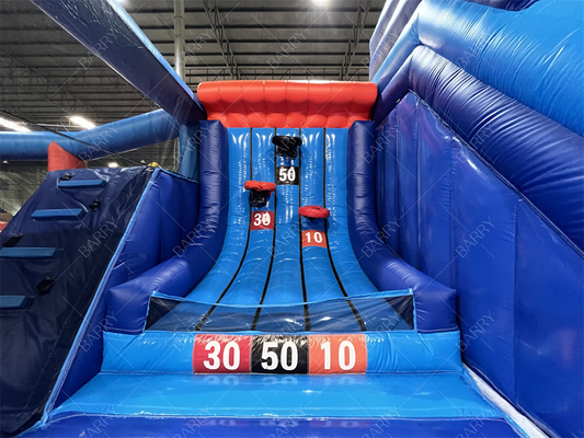 Komercyjny park rozrywki z dużą piłką przeszkody bounce indoor bounce playground disco bounce basketball hoop
