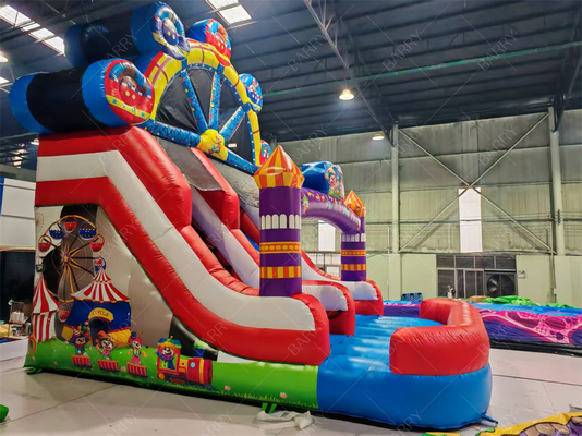 Joker Tematyka Ferris Wheel Nadmuchany zjeżdżalnik 6x4M Niestandardowy kolor