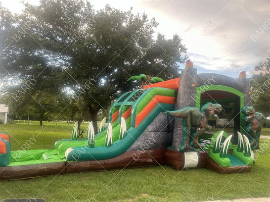 T-Rex Dinozaur Płynny zjeżdżalnik wodny Dom odbiór Kombo Płynny wyskakujący zamek