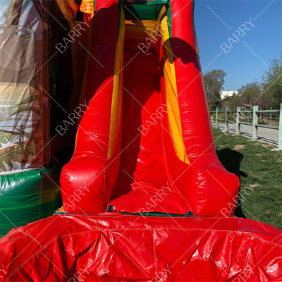 Dmuchany zjeżdżalnia dla dzieci z motywem dinozaura Castillos Inflables Dino Zamek do skakania ze zjeżdżalnią i dmuchawą