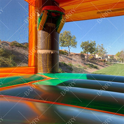 Dmuchany zjeżdżalnia dla dzieci z motywem dinozaura Castillos Inflables Dino Zamek do skakania ze zjeżdżalnią i dmuchawą