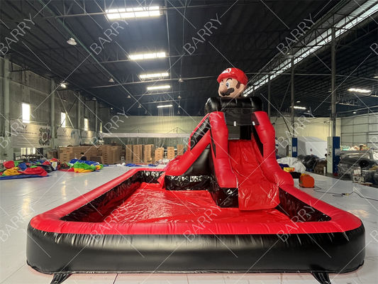 Komercyjna dmuchana zjeżdżalnia wodna z motywem Super Mario Bros. z basenem na sprzedaż lub wynajem na imprezę
