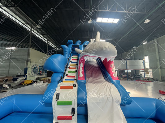 Commercial PVC New Design Inflatable Slide Swimming Pool Shark PVC Water Slide For Party