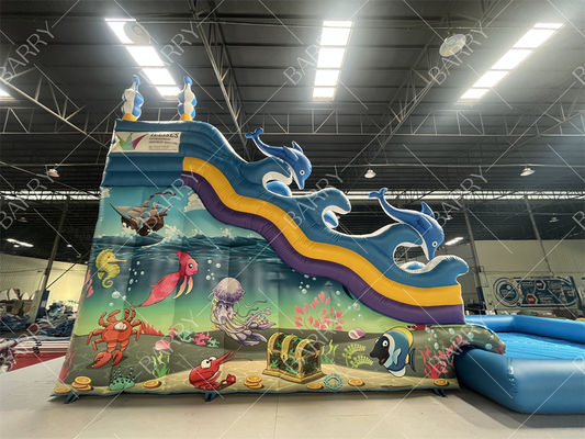 Zjeżdżalnia wodna dla dzieci z podwójnym torem w kształcie niebieskiego rekina, do użytku wewnątrz i na zewnątrz, do centrów handlowych