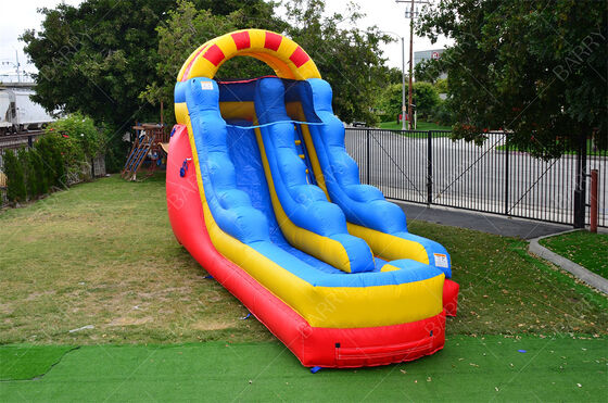 Komercyjny 15ft podwójny tobogan z dużym basenem Wodny tobogan dla dzieci