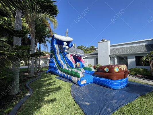Shark Theme Thickness PVC Inflatable Water Park Swimming Pool with Slide Water Pool for Children