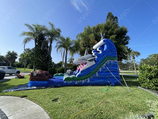 Shark Theme Thickness PVC Inflatable Water Park Swimming Pool with Slide Water Pool for Children