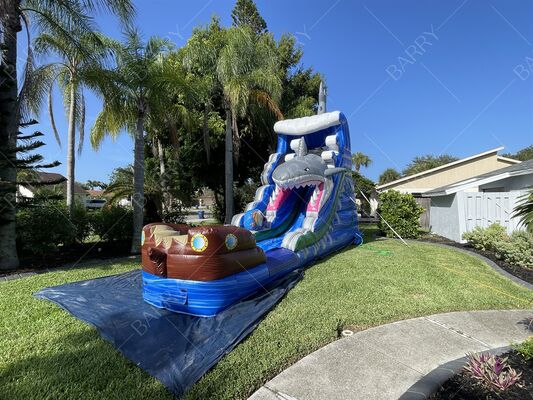 Shark Theme Thickness PVC Inflatable Water Park Swimming Pool with Slide Water Pool for Children