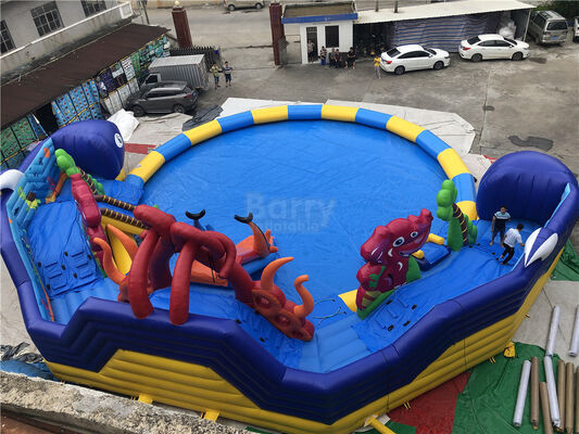 dostosowany olbrzymi park wodny ośmiornicy, nadmuchiwany park wodny dla zwierząt Dolohin z dużymi zabawkami basenowymi