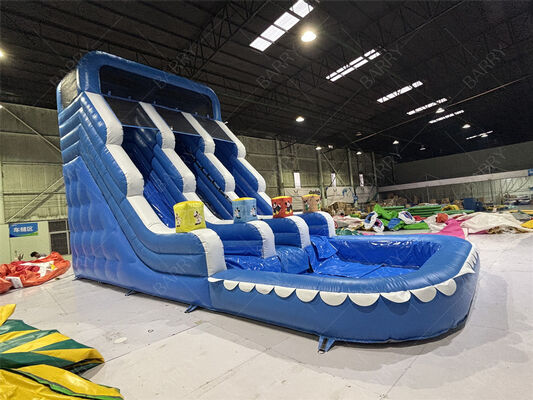 Nadmuchiwaną zjeżdżalnia z basenem dla dzieci "Commercial Blue Wave" z PVC do użytku domowego