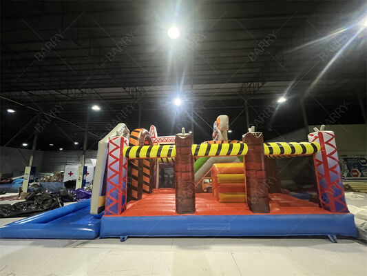 Nadmuchiwany zestaw przygodowy | Zamek dmuchany + zjeżdżalnia + basenik, wszechstronny system zabaw dla dzieci