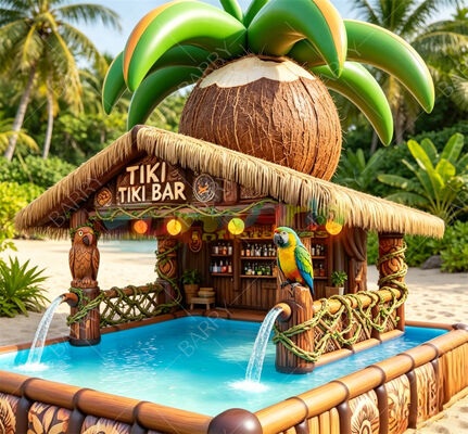 Duży Ananas Płynny Bar Basenu Z Spryskiwaczami Wody