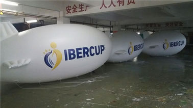 6-metrowy nadmuchiwany sterowiec z helu biały do ​​promocji ognioodporności reklam