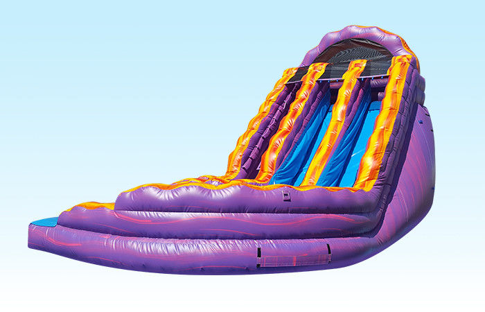 Purpurowy i pomarańczowy nadmuchiwany obustronny zjeżdżalnia wodna 0.55MM PVC Materila Slide