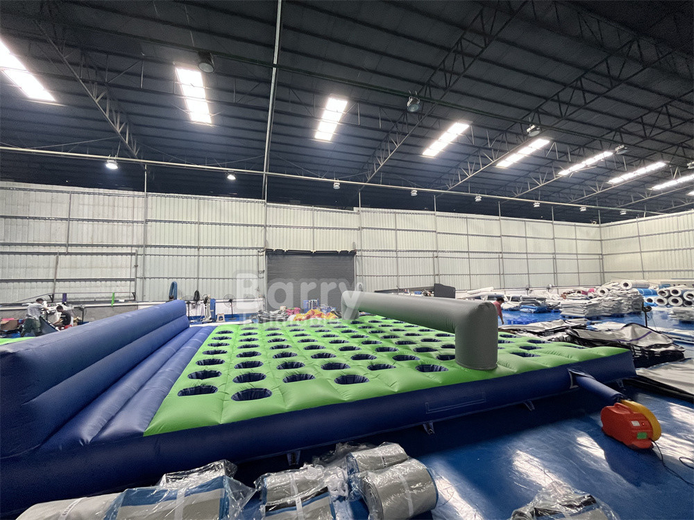 17.5m(L) X7.4m(W) X1.2m(H) Pvc Tarpaulin Nadmuchany Materac Bieg Na Szalonych Nadmuchany 5k Bieg Na Przeszkody