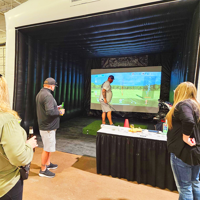 Wysokiej jakości namiot do golfa podgrzewany na powietrze podgrzewany na powietrze w pomieszczeniach wnętrza podgrzewany na powietrze Golf Sport Simulator Room Podgrzewany na powietrze Golf Hitting Cage