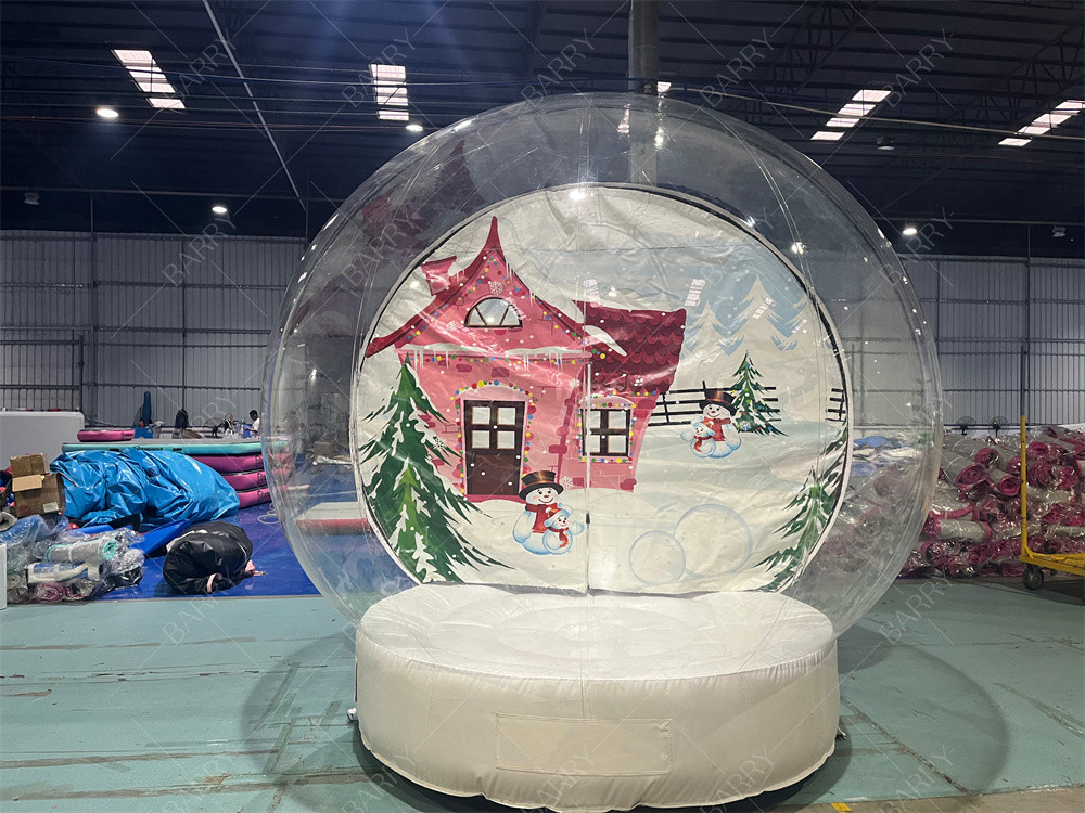 3m Dekoracja klubu nocnego Świąteczny jasny śnieżny globus namiot napełniający dom Mikołaja Santa Grotto Oxford Chirstmas Bubble Tent