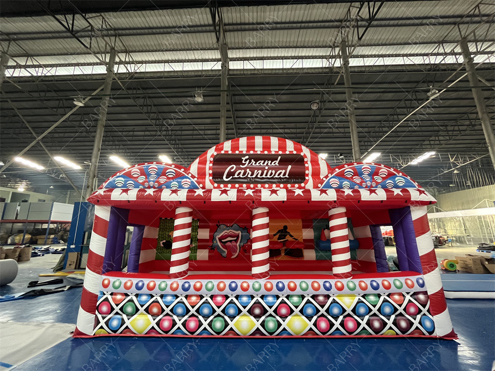 Sport 3 Game Carnival Game Booth 4 w 1 Combos Puchnięty Grand Carnival Game Tent