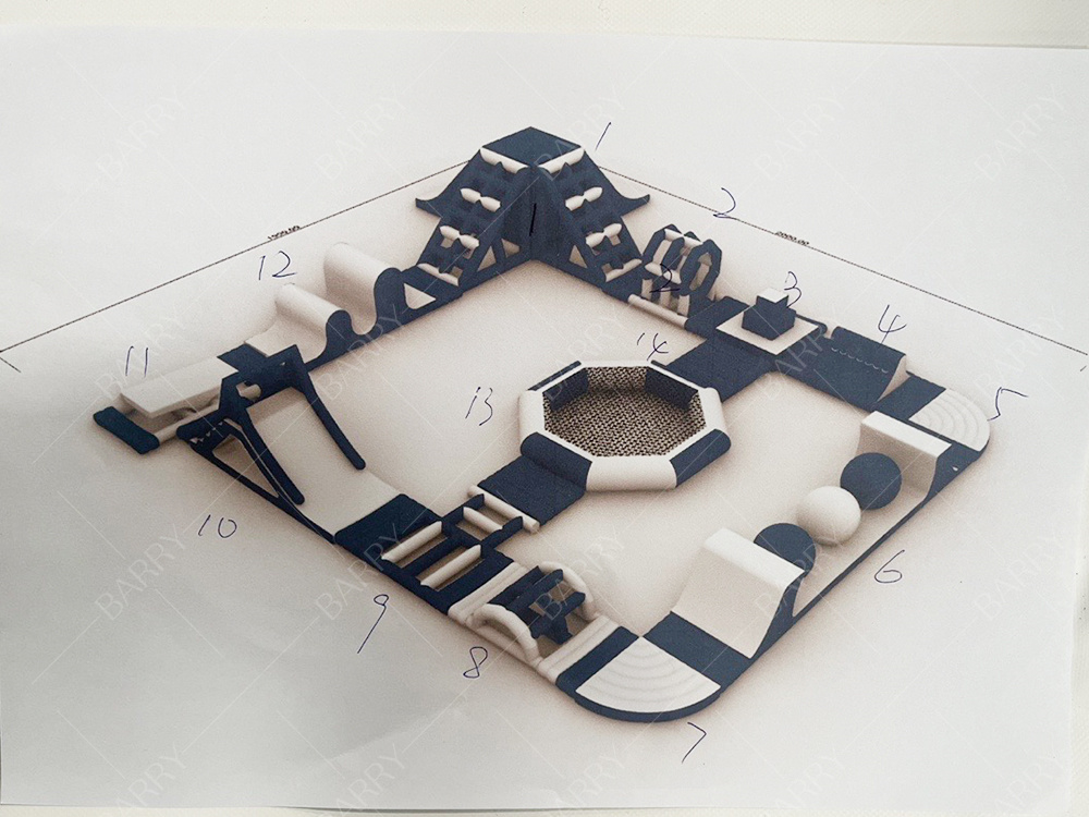 Projektowanie mody Nadmuchiwany Park Wodny Nadmuchiwany Pływający Park Wodny Biznes Letni Park Wodny