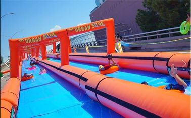 Orange 1000 Ft Gigantyczna dmuchana zjeżdżalnia z podwójnym potrójnym ściegiem