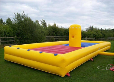 Żółte nadmuchiwane gry interaktywne o wymiarach 35x12ft Dostosowane bieg eliminatora Bungee Run