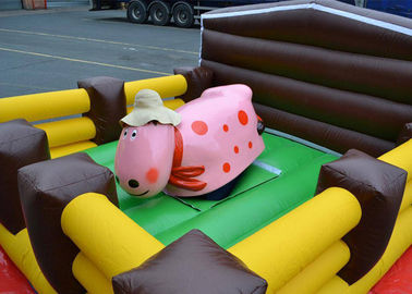 Szalony Junior Rodeo Bull Ride Zewnętrzne dmuchane gry Air Mechanical Bull