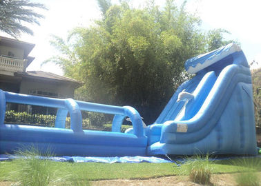 21FT wysoki odkryty dmuchany slajd i 32ft długi slip N slajdów nadmuchiwane / Fala z basenem
