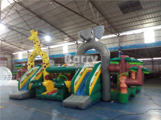 0.55mm PVC nadmuchiwany park rozrywki Bouncer Slide Playground Jungle Animal Theme
