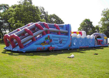Long Giant Outdoor Event Adult Kids Nadmuchiwany tor przeszkód z 0.55MM PVC
