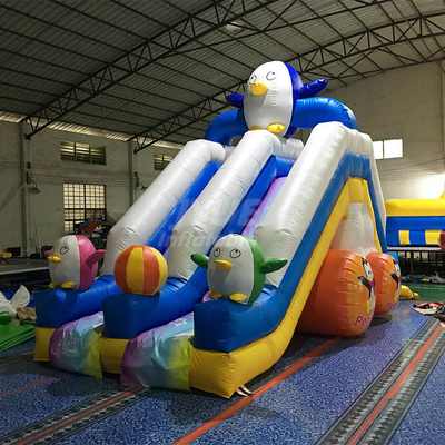 Durable Lanes Penguin Kid Nadmuchiwane zjeżdżalnie wodne do druku cyfrowego w basenie
