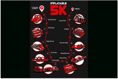 10 ogromnych dmuchanych przeszkód wysadzanych w powietrze Nadmuchiwane 5k Santa Run